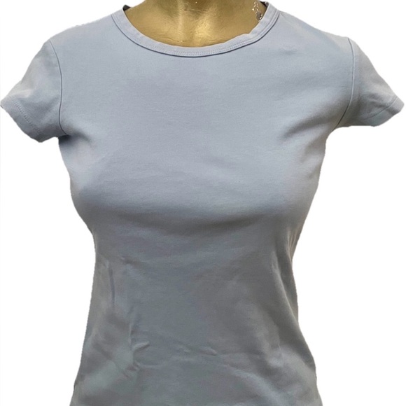 BANANA REPUBLIC Light Blue Basic COTTON TEE SHIRT Size Small - Picture 8 of 11